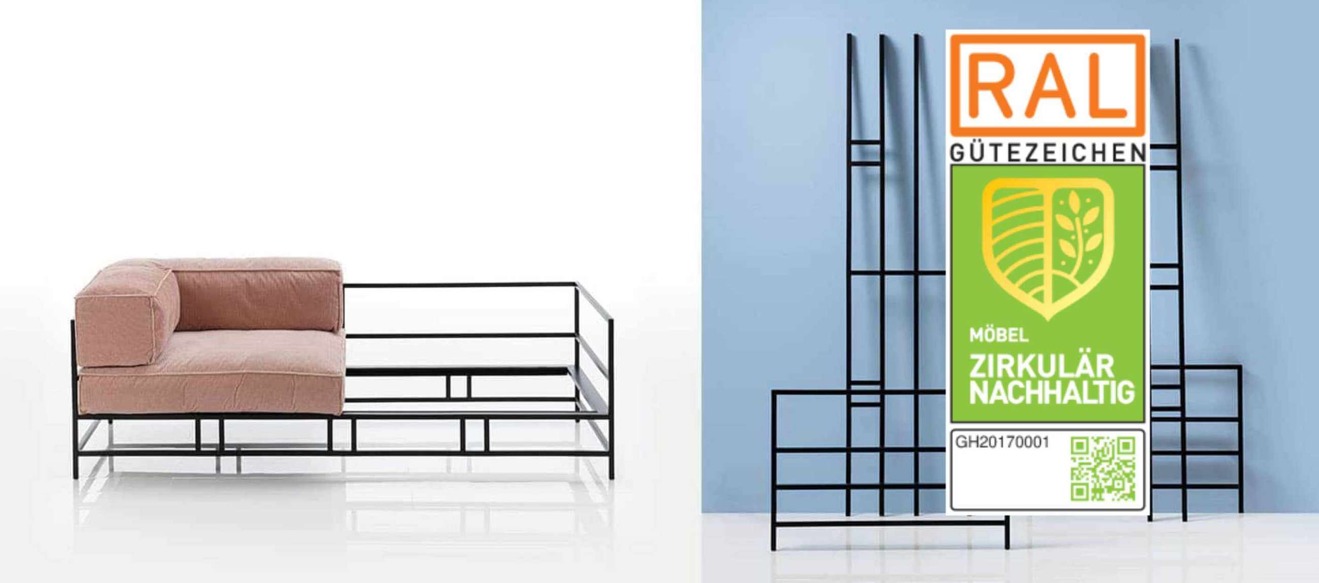 RAL Zertifikat für zirkuläre Möbel für den Hersteller Bruehl. Bruehl Hersteller zirkuläre Möbel