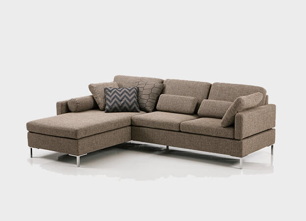 Das Brühl Ecksofa Alba in Stoff mit Chaiselongue. Brühl Alba Ecksofa Chaiselongue Stoff