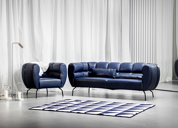 sofa sessel magnolia brühl leder blau
