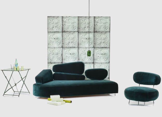 Sofa Schlafsofa Mosspink Bruehl Velour Sessel