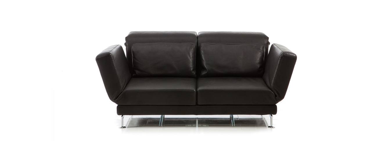Brühl Moule medium Schlafsofa schwarzes Leder