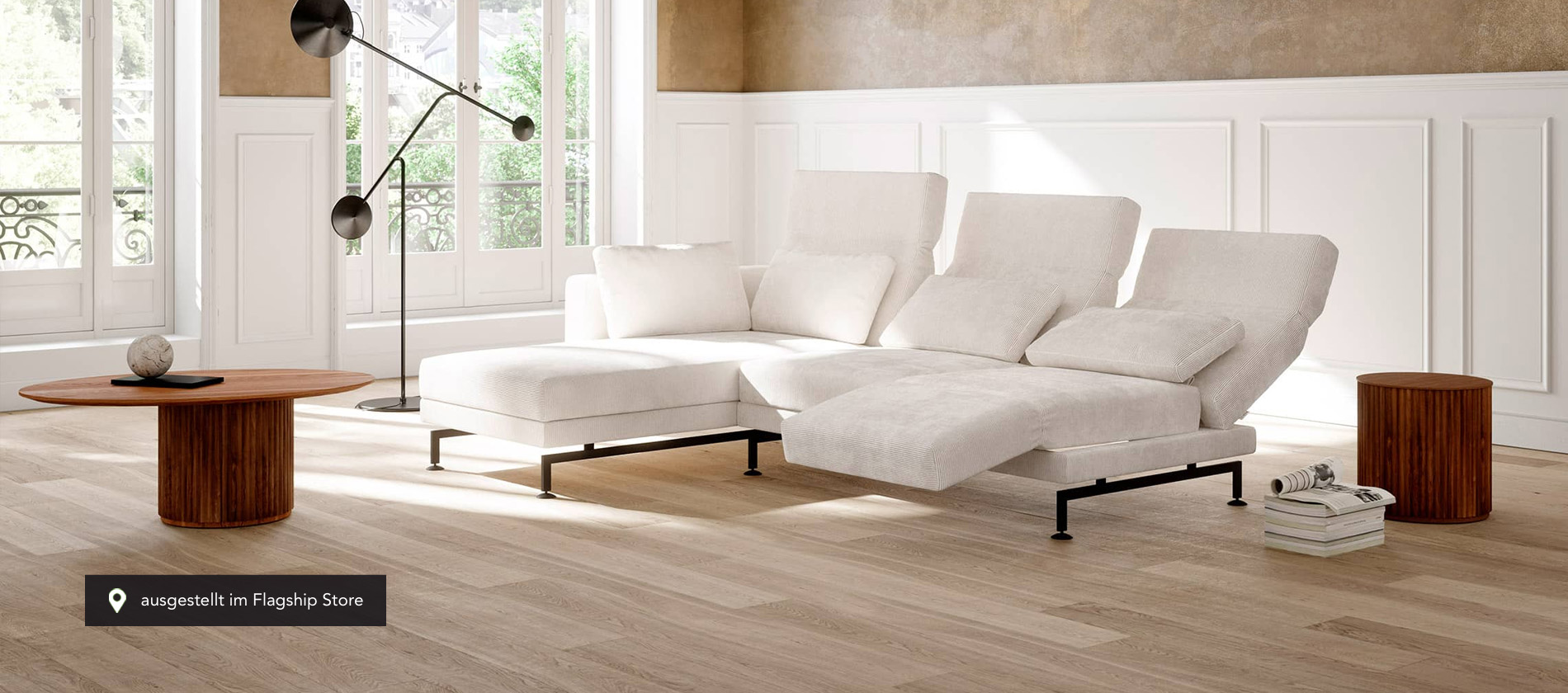 Ecksofa Moule medium Brühl Sofa Funktionssofa