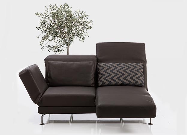 Bruehl Moule medium Sofa Funktionssofa Drehsitz verwandelbar Leder