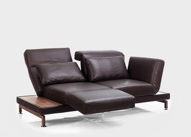 Moule medium Brühl Sofa Funktionssofa Leder Ablage