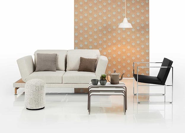 Moule Sofa Bruehl Stoff Holzablage Holzfuesse Sessel Grace