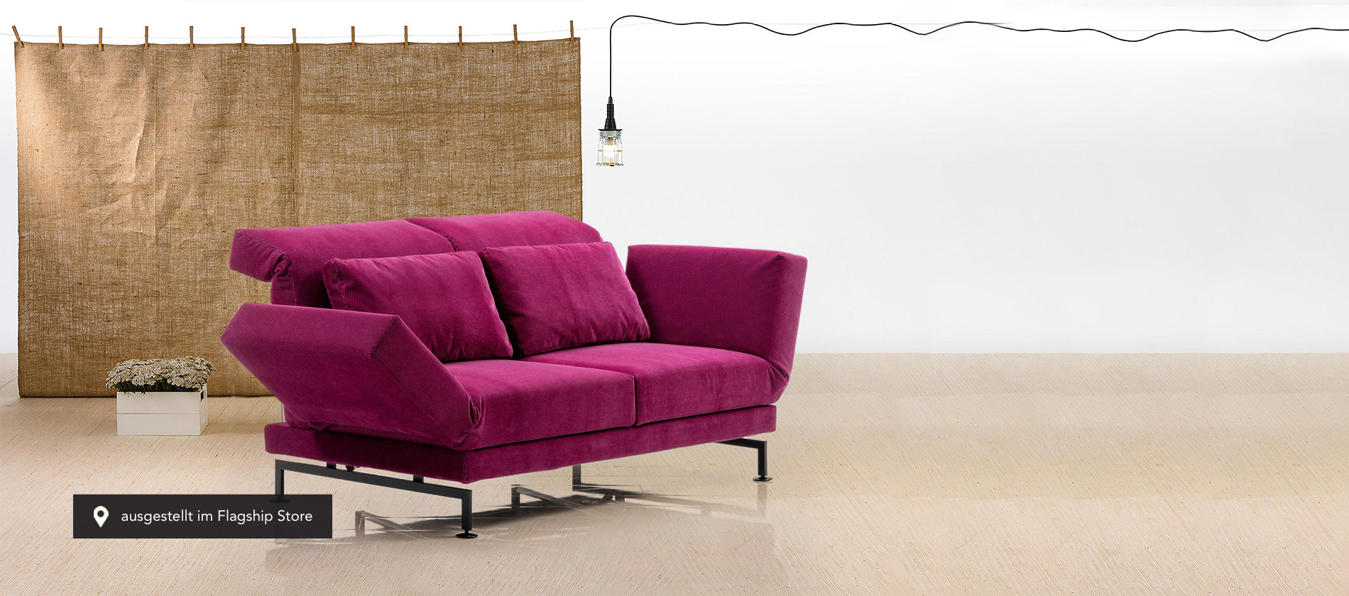 Sofa Funktionssofa Moule medium Brühl Leder