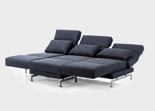 Sofa Moule medium Brühl 3-Sitzer Stoff Metallfüße