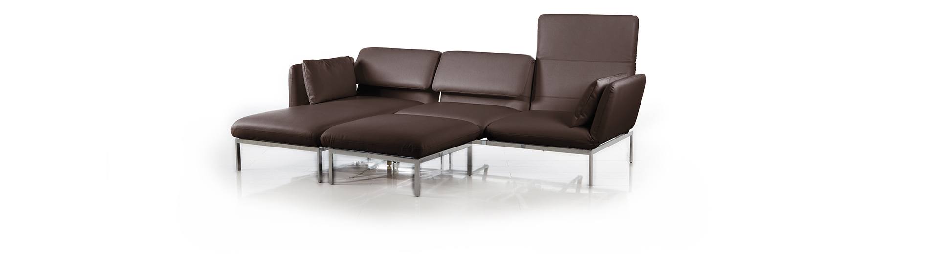 Roro medium Bruehl Ecksofa Leder Hocker