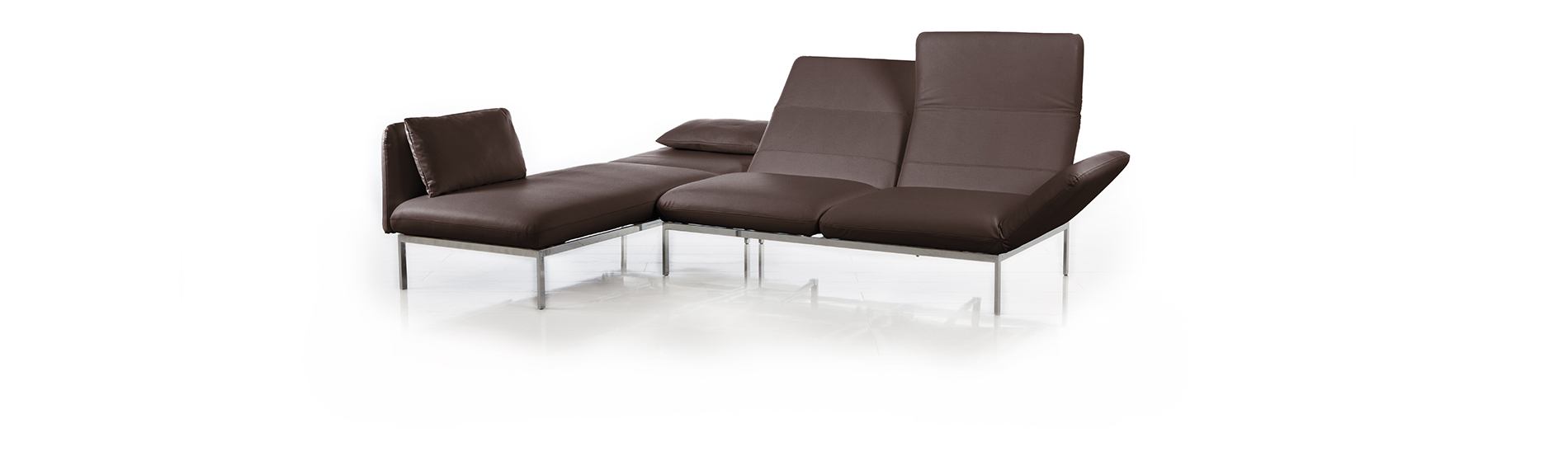 Bruehl Ecksofa Roro medium Leder Chaiselongue
