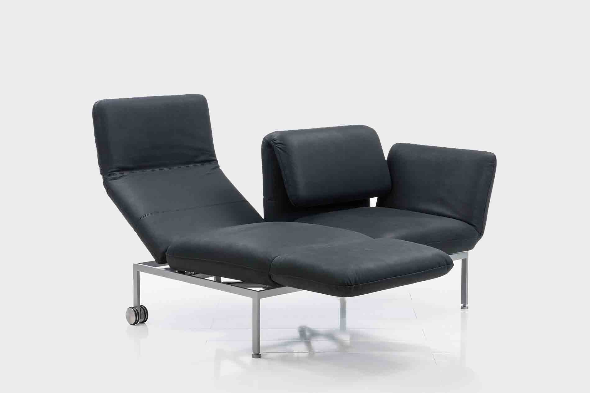 Das Brühl Roro Sofa mit Rollen und Lederbezug. Brühl Roro Rollen Sofa Schlafsofa Funktionssofa