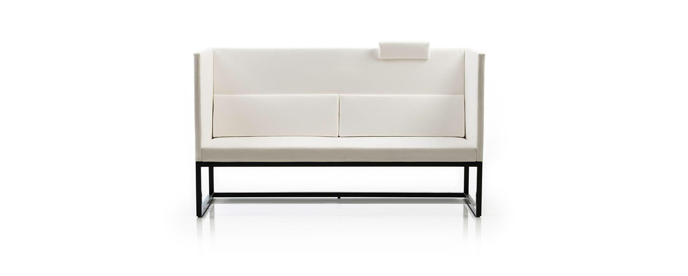 Die Bank Belami high von Brühl in weißem Leder. bank wohnbank belami high brühl leder weiß