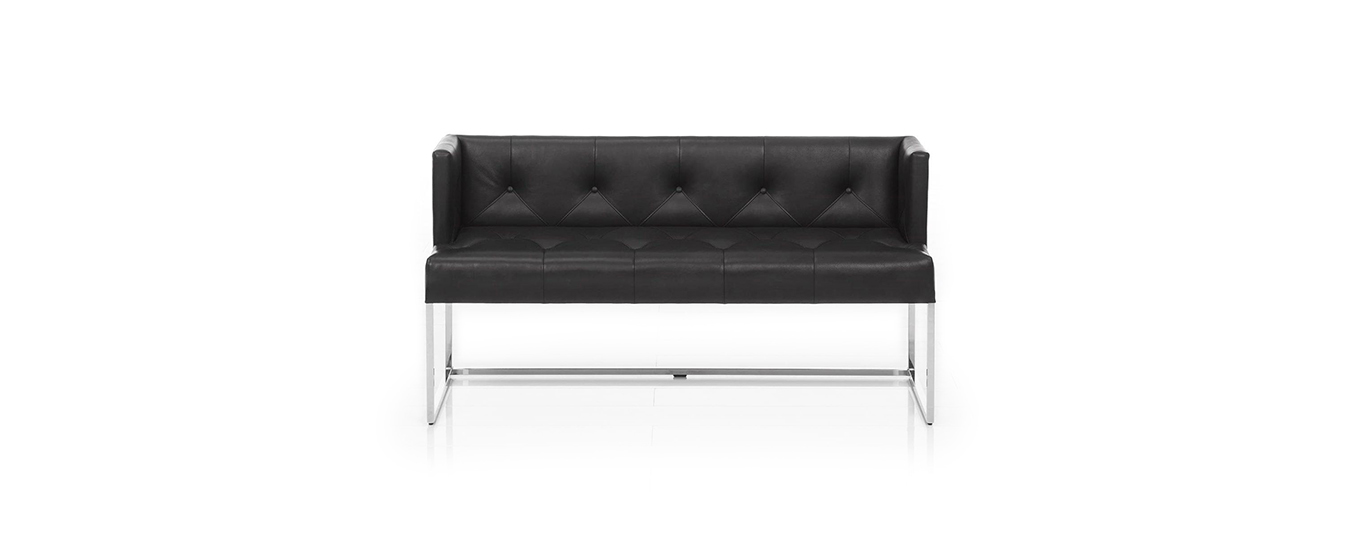 Die Wohnbank Belami von Brühl mit Metallgestell chrom glänzend. bank wohnbank belami brühl