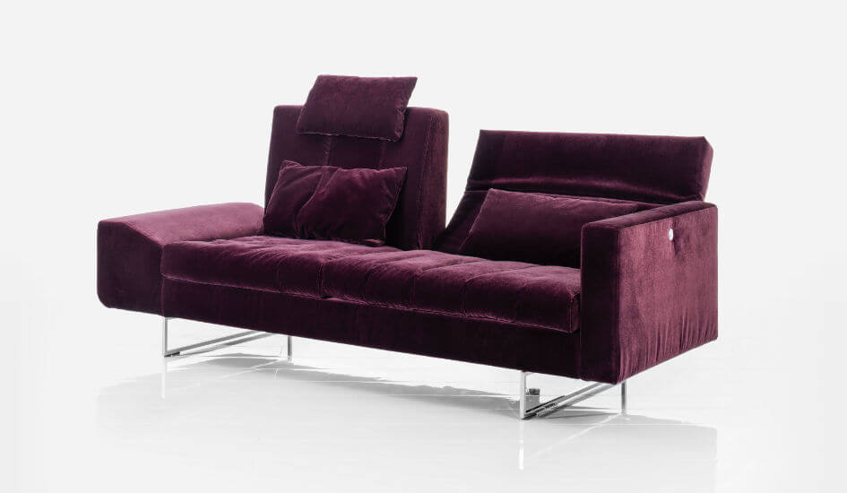 Bruehl Sofa Embrace Velour Metallkufen