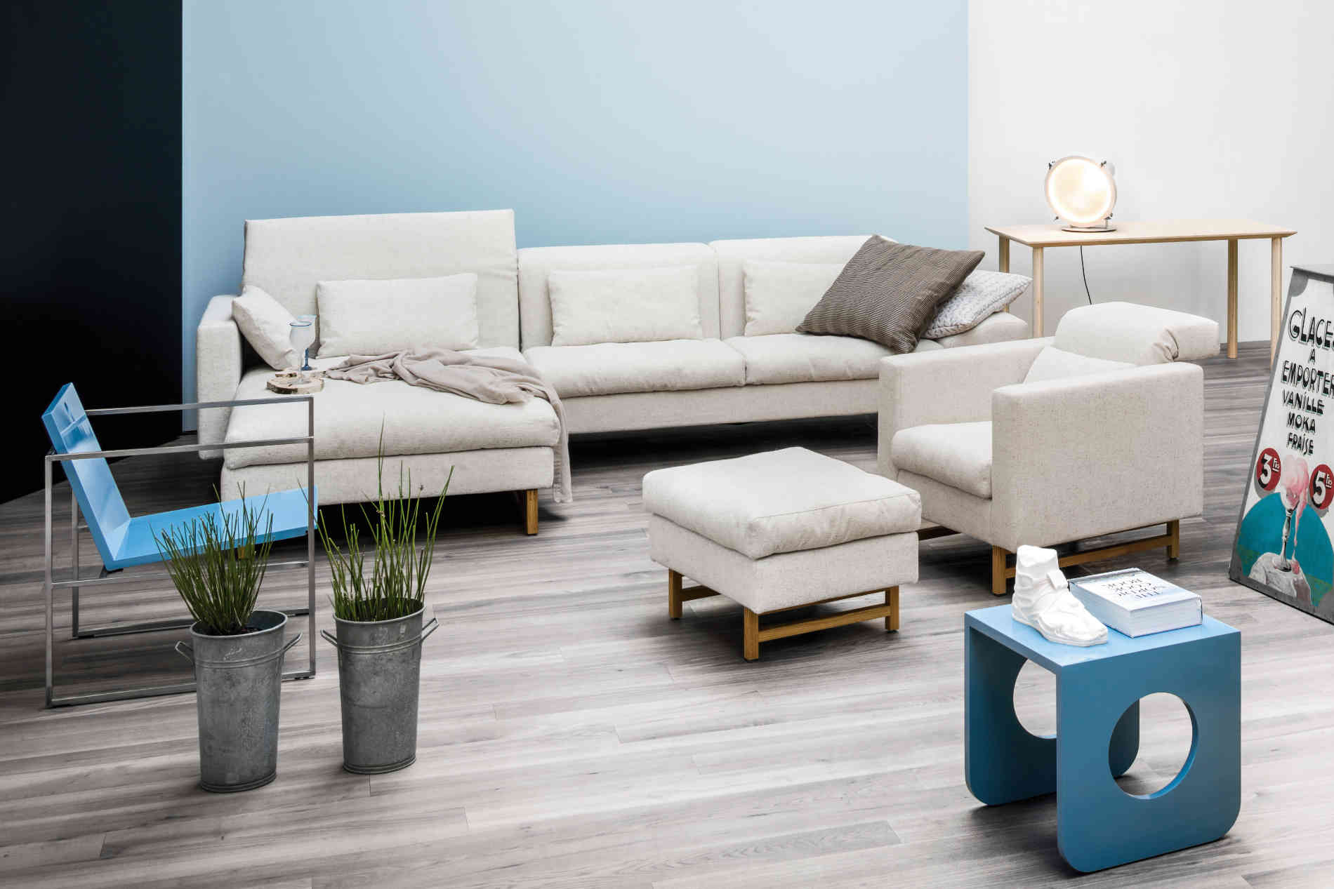 Ecksofa Embrace Bruehl Stoff Holzfuesse Sessel Grace