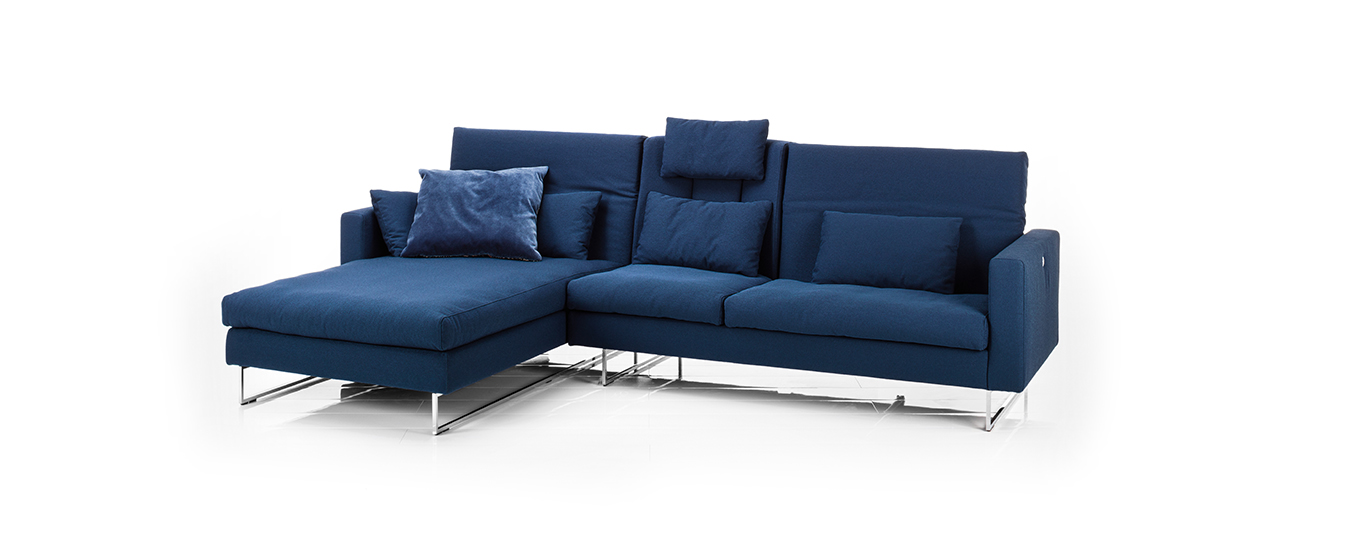 Ecksofa Embrace Bruehl Sofa Longchair Stoff Metallkufen