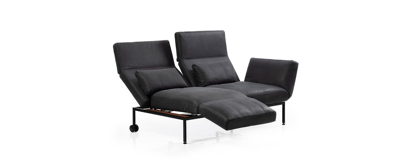Das Schlafsofa roro 20/soft von Brühl in verwandelter Position. funktionssofa 20 roro soft bruehl