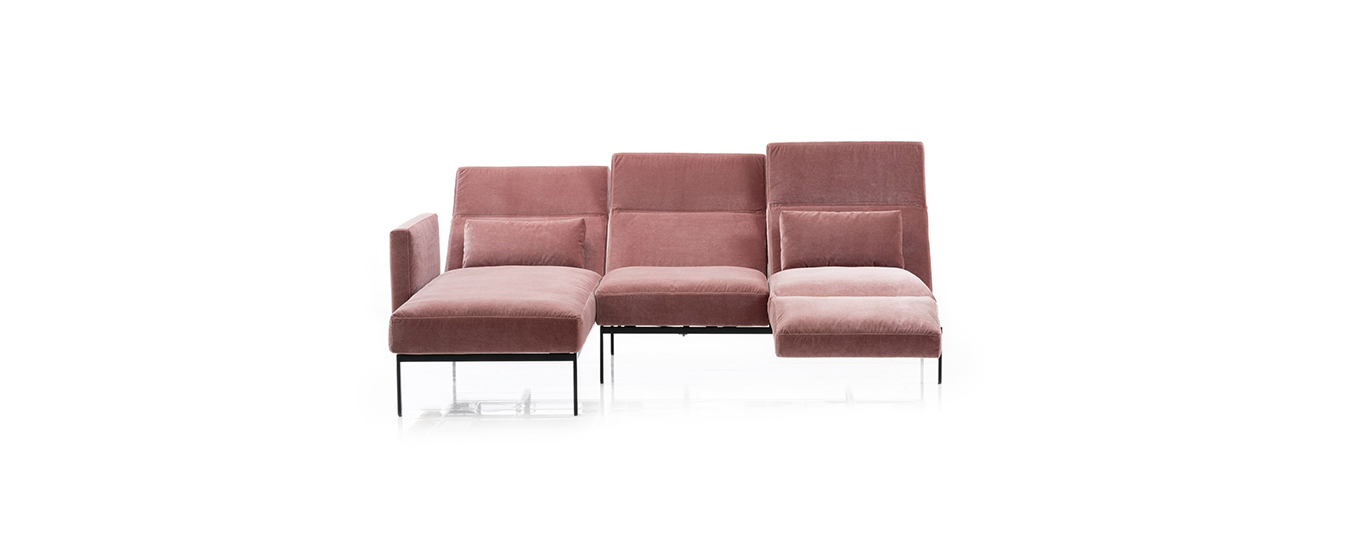 Die Eckgruppe roro 20/soft von Brühl mit geneigtem Rücken. ecksofa funktionssofa roro 20 soft bruehl