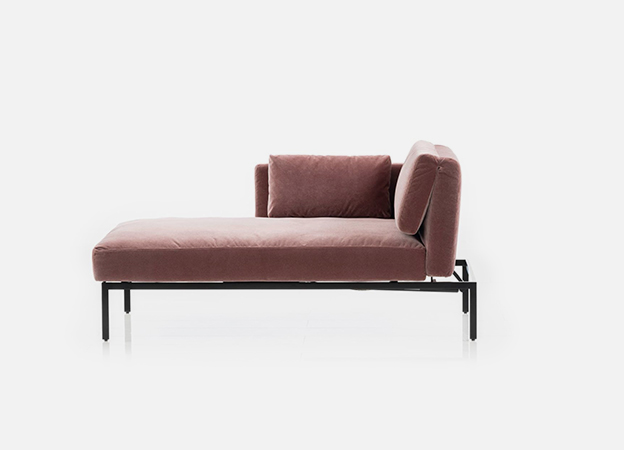 Die Recamiere roro 30/soft von Brühl in Samtstoff. recamiere longchair chaiselongue roro 20 soft brühl