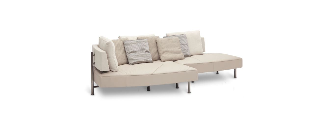 Jori Sofa Wing Ecksofa Schlafsofa Leder Metallfuesse