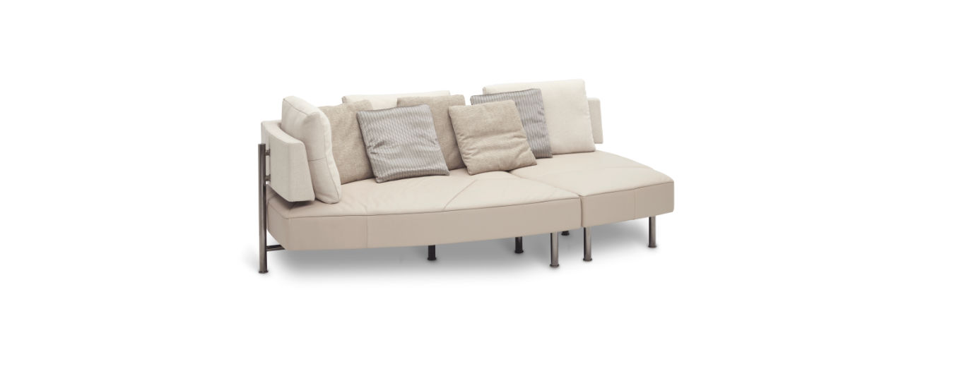 Sofa Jori Wing Ecksofa Schlafsofa Leder Metallfuesse