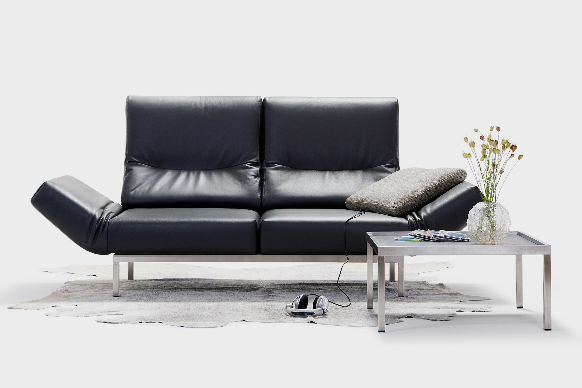 sofa chimba signet leder schwarz