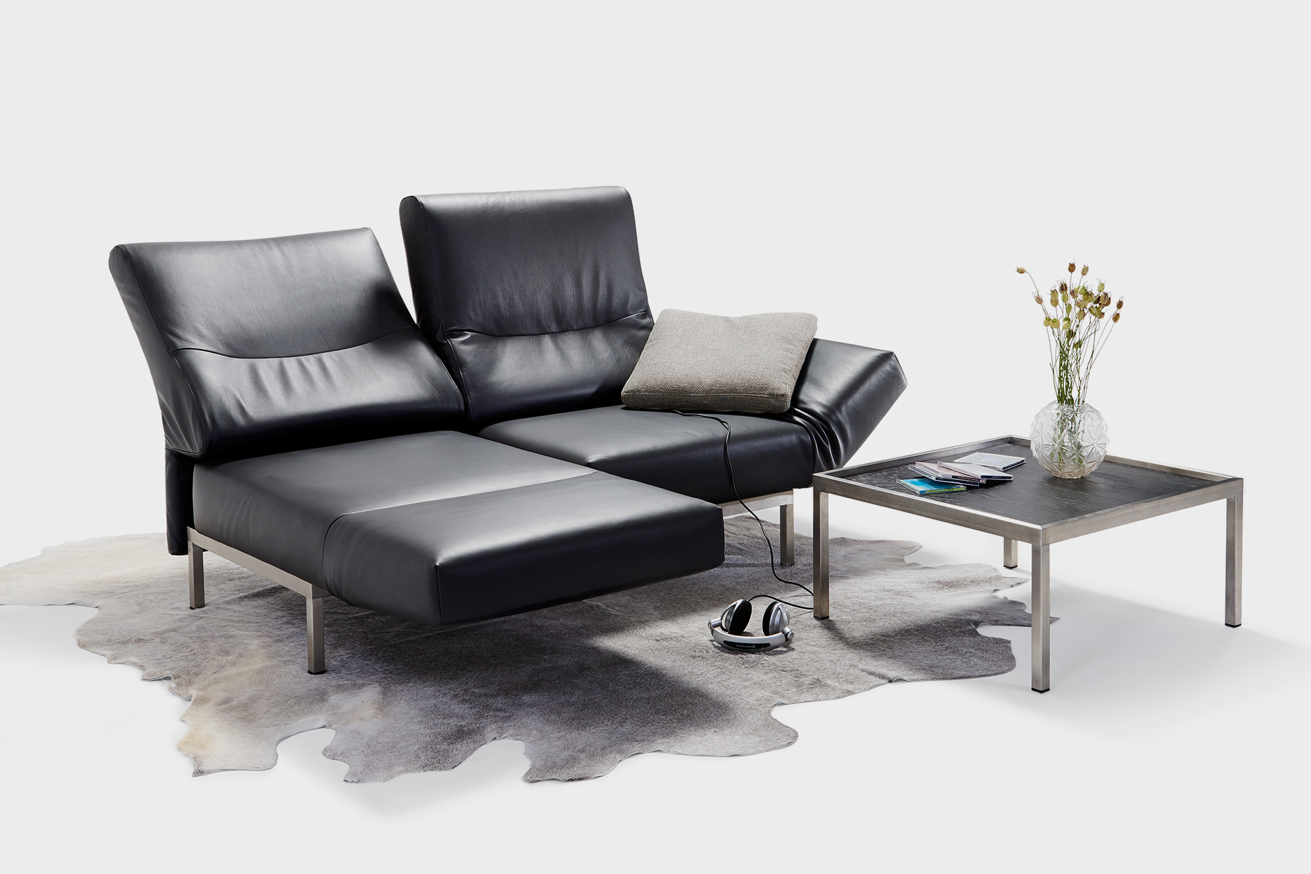 sofa chimba signet leder schwarz