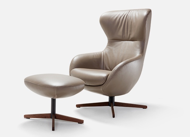 Sessel Jester Signet Leder Holz