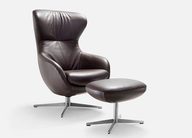 Sessel Jester Signet Leder braun