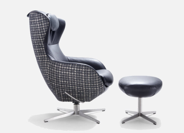 Sessel Jester Signet Stoff Leder