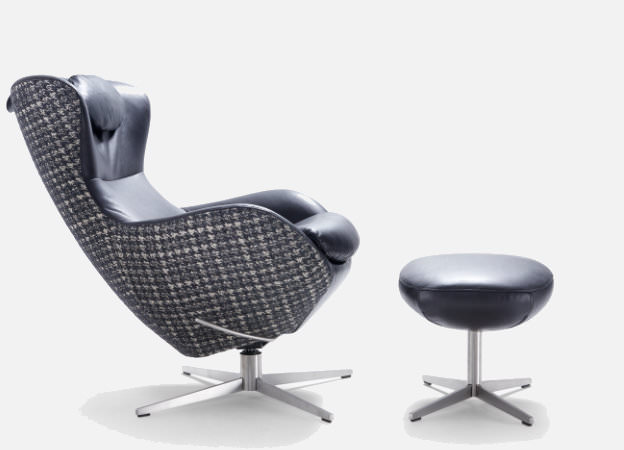 Signet Sessel Jester Hocker Stoff Leder