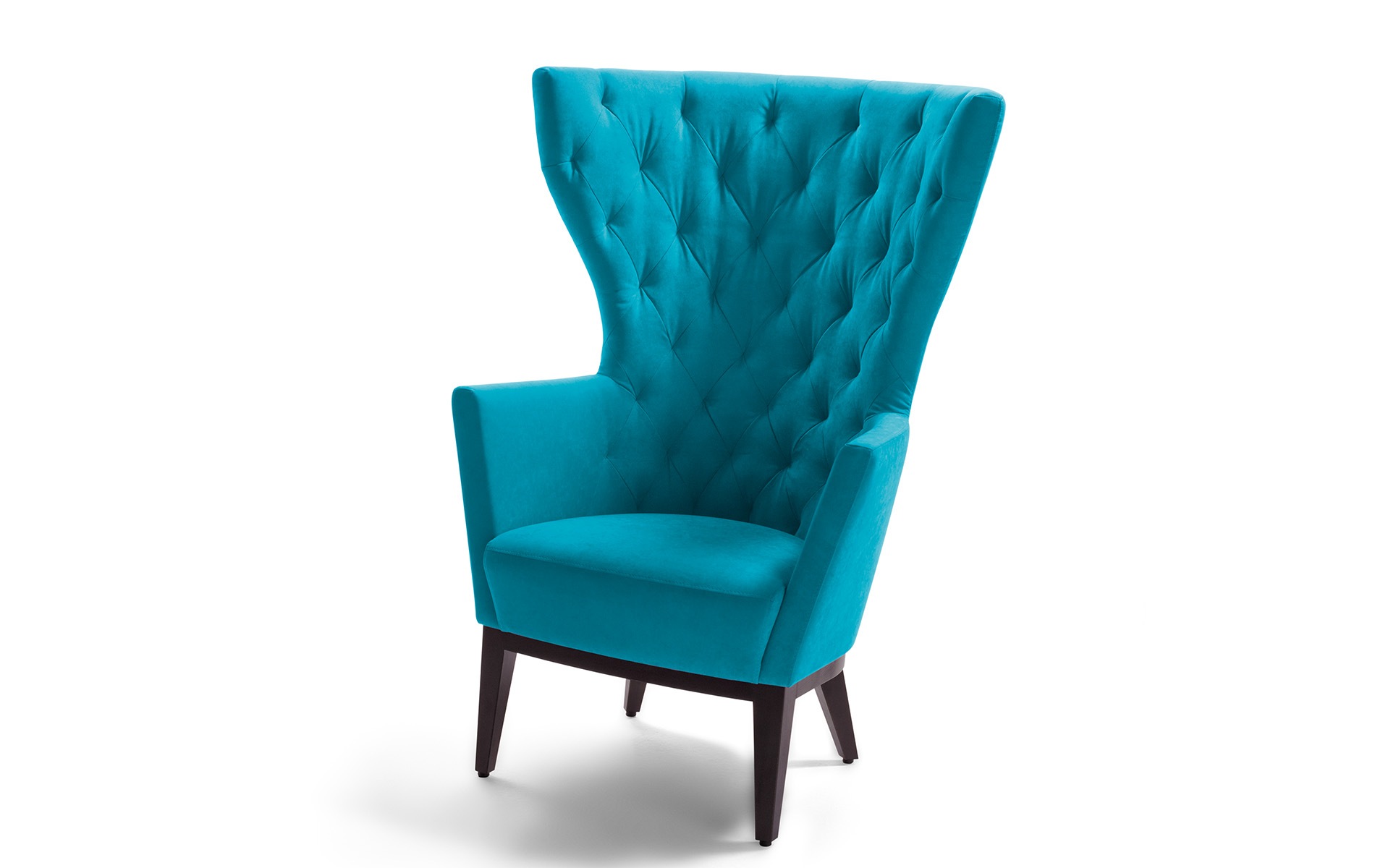 Der Soho Sessel von Signet mit Velourstoff Milan. 