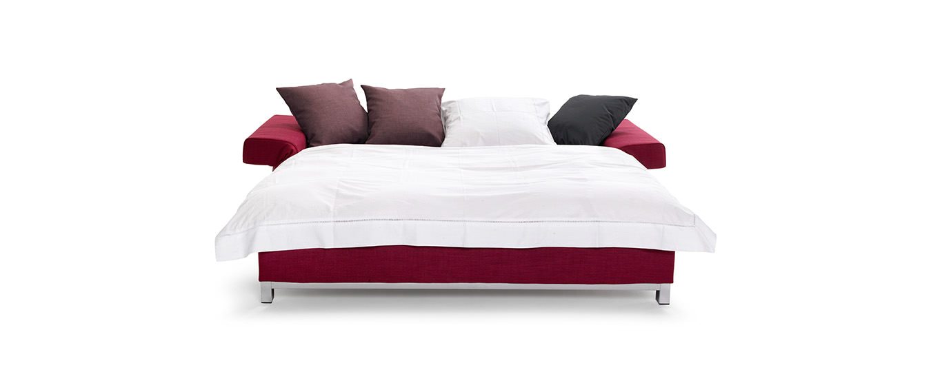 Hier sehen Sie das Nick Schlafsofa von Signet als Doppelbett. Signet Nick Schlafsofa Doppelbett