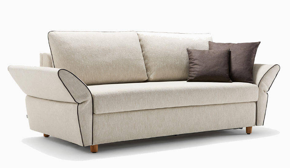 Schlafsofa Sapporo von Signet mit klappbaren Armlehnen. Bettsofa Sapporo Signet Kaltschaum
