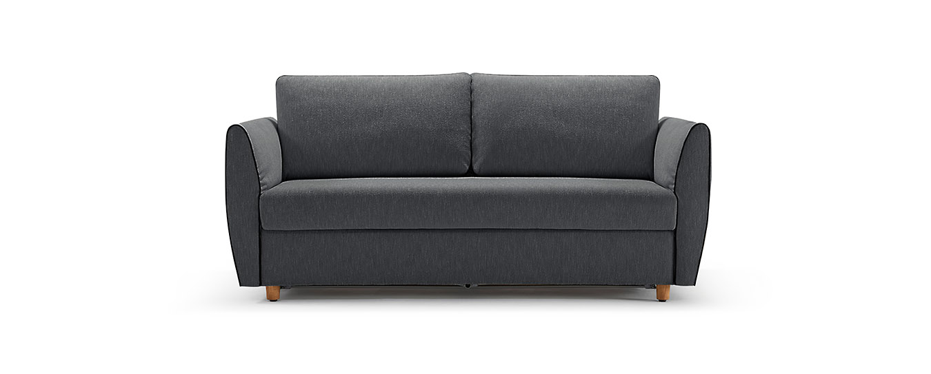 Das Schlafsofa Sapporo von Signet im Stoff Elton, Farbe anthrazit. schlafsofa bettsofa sapporo signet