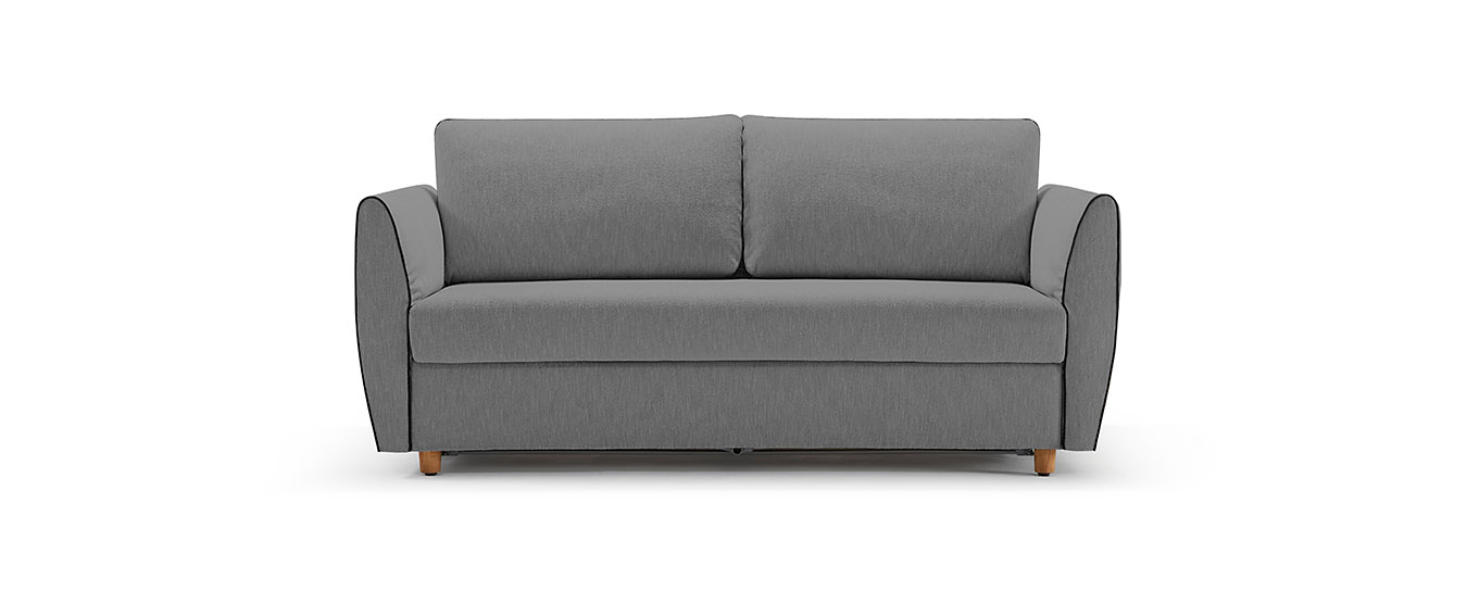 Das Schlafsofa Sapporo von Signet im Stoff Elton, Farbe kiesel. schlafsofa bettsofa sapporo signet