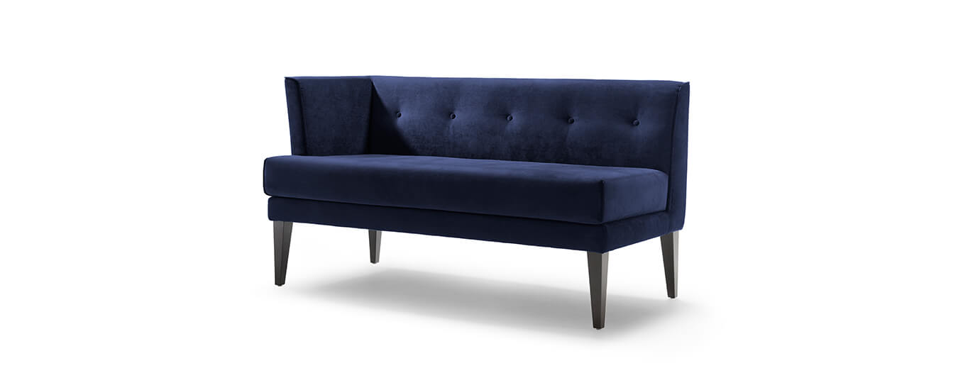 Hier sehen Sie die Sitzbank Smilla von Signet. Sitzbank Bank Smilla Stoff blau Signet