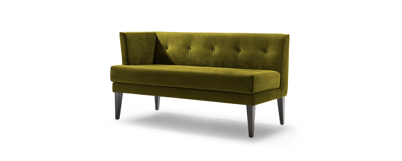 Hier sehen Sie die Bank Smilla von Signet. Sitzbank Bank Smilla Stoff grün Signet