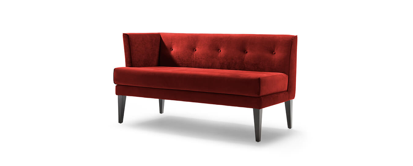 Hier sehen Sie die Sitzbank Smilla von Signet. Sitzbank Bank Smilla Stoff orange Signet