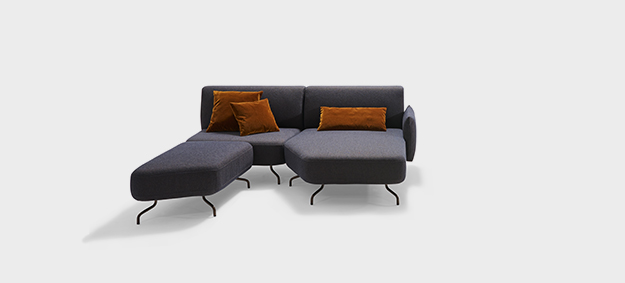 Das Ecksofa Taormina von Signet mit Hocker. Sofa Ecksofa Taormina Signet