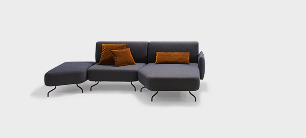 Das Ecksofa Taormina von Signet mit angestelltem Hocker. Sofa Ecksofa Taormina Signet