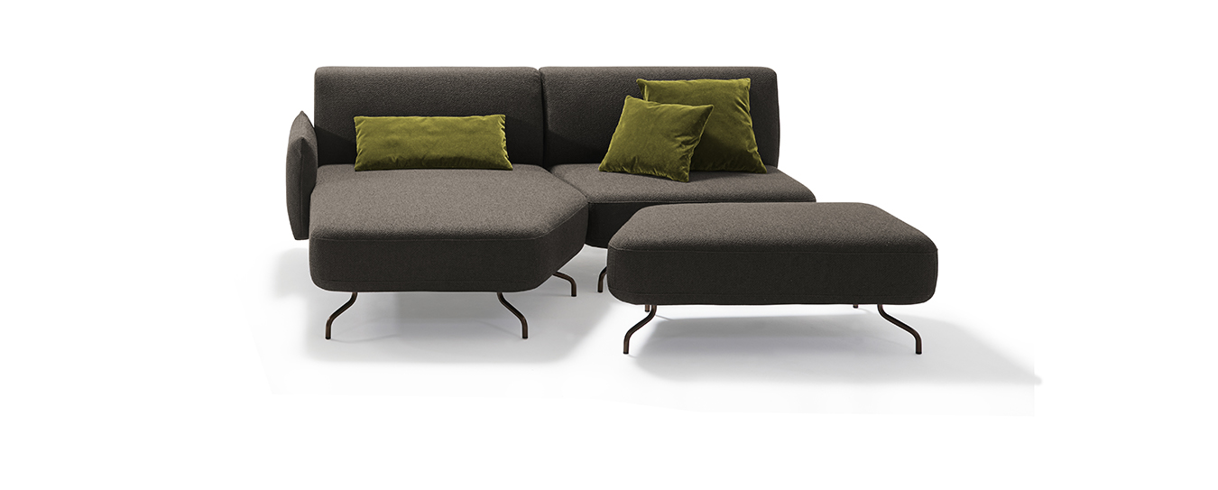 Das kleine Ecksofa Taormina von Signet mit Hocker. Sofa Ecksofa Taormina Signet