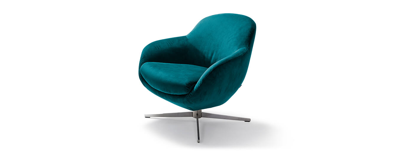 Sessel Jester Club Signet Stoff Milan petrol