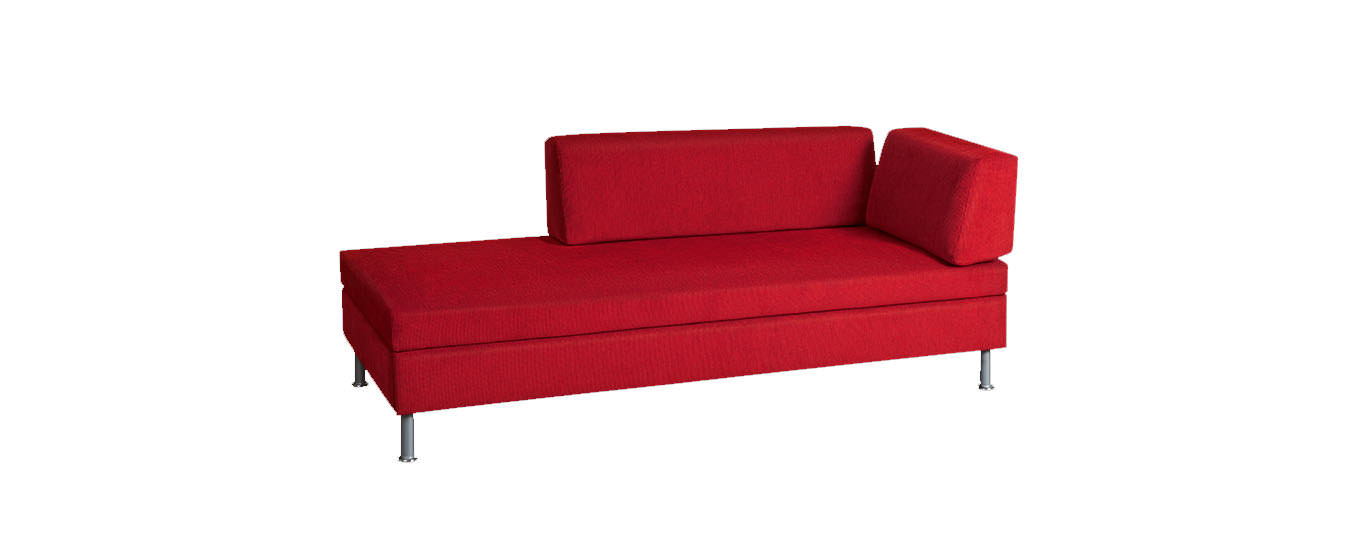 Doppio Schlafsofa Swiss Plus Bed for Living Roter Stoff Metallfuesse