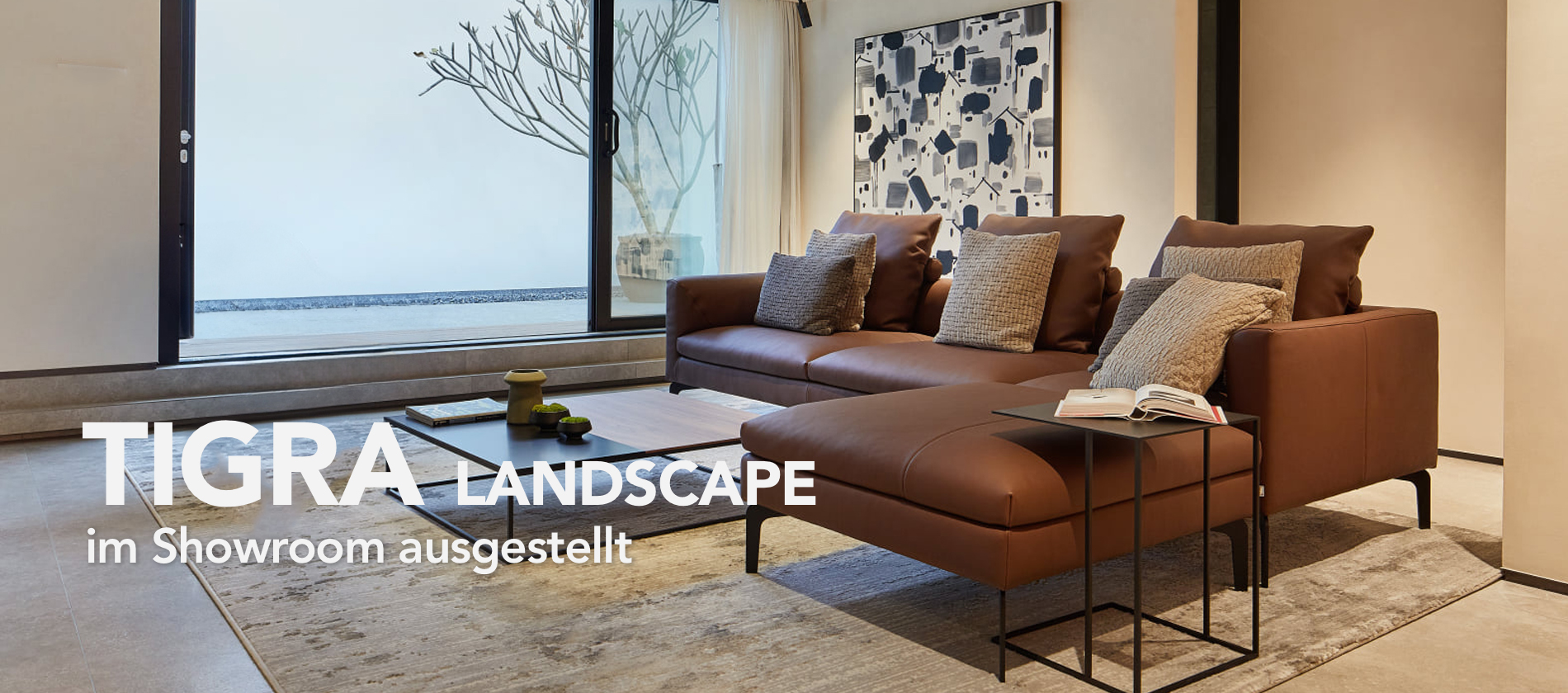 Jori ecksofa tiger landscape mit Lederbezug. jori sofa tigra landscape